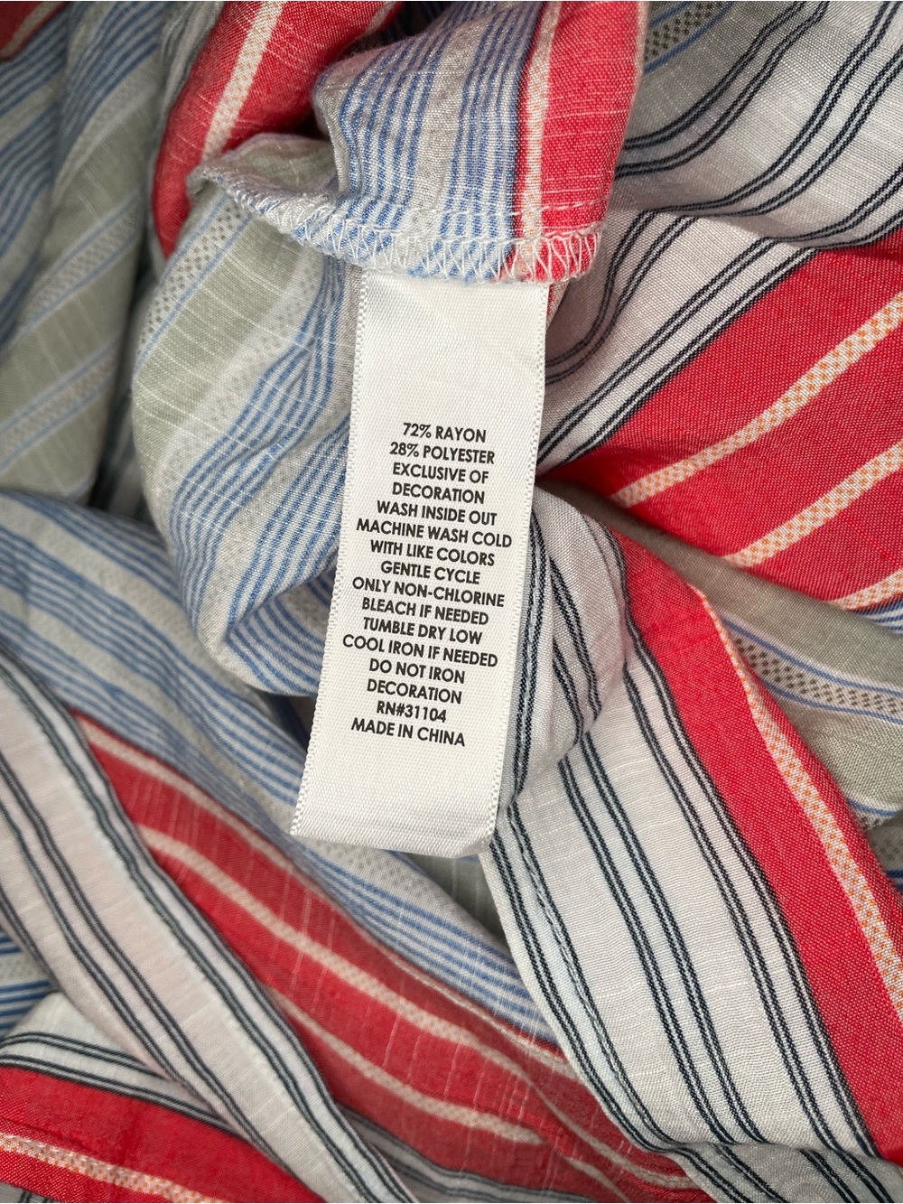 Kim Rogers Coral, Blue & Cream Striped Embroidered Tunic - Picture 6 of 8